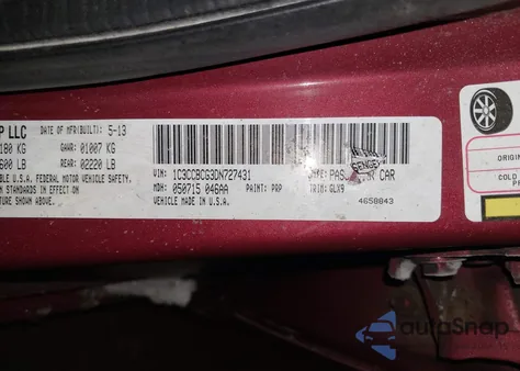 2013 Chrysler 200 Limited z USA, uszkodzony, nr VIN 1C3CCBCG3DN727431